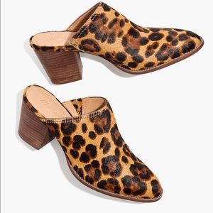 Madewell The Harper Mule Heel Calf-Hair Leopard